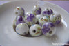 Accessories - 20 Pcs Of Hand Painted Chinese Blue Flower Ceramic Round Beads 12mm A1878