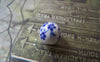 Accessories - 20 Pcs Of Hand Painted Chinese Blue Flower Ceramic Round Beads 8mm A566
