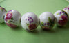 Accessories - 20 Pcs Of Hand Painted Lovely Red Flower Chinese Ceramic Beads 12mm A1892