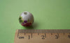 Accessories - 20 Pcs Of Hand Painted Lovely Red Flower Chinese Ceramic Beads 12mm   A1892