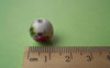Accessories - 20 Pcs Of Hand Painted Lovely Red Flower Chinese Ceramic Beads 12mm A1892