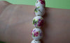 Accessories - 20 Pcs Of Hand Painted Lovely Red Flower Chinese Ceramic Beads 12mm A1892