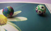 Accessories - 20 Pcs Of Polymer Clay Round Flower Beads Assorted Color 10mm A1918