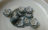 Accessories - 20 Pcs Of Resin Blue And White Flower Cameo 13mm A5703
