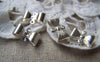 Accessories - 20 Pcs Of Silver Tone Bow Tie Knot Connector 7x12mm A4478