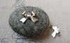 Accessories - 20 Pcs Of Silvery Gray Nickel Tone Bow Tie Knot Charms 10x15mm A6490