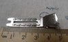 Accessories - 20 Pcs Of Silvery Gray Nickel Tone Filigree Flat Hair Clips 10x47mm A6868