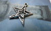 Accessories - 20 Pcs Of Tibetan Silver Antique Silver Double Star Charms 21x23mm A6333