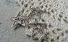 Accessories - 20 Pcs Of Tibetan Silver Antique Silver Double Star Charms 21x23mm A6333