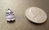 Accessories - 20 Pcs Of Tibetan Silver Antique Silver Lovely Owl Charms Double Sided 7x15mm A1835