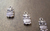 Accessories - 20 Pcs Of Tibetan Silver Antique Silver Lovely Owl Charms Double Sided 7x15mm A1835