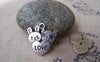 Accessories - 20 Pcs Of Tibetan Silver Antique Silver Rabbit And Panda Love Charms 18x20mm A5017
