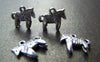 Accessories - 20 Pcs Of Tibetan Silver Antique Silver Standing Horse Pendants Charms 12x14mm A1186