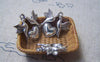 Accessories - 20 Pcs Of Tibetan Silver Antique Silver Two Love Birds Heart Charms 21x21mm A4945