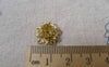 Accessories - 20 Pcs Raw Brass 3D Filigree Flower Charms Findings 8x16mm A7294