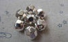 Accessories - 20 Pcs Silver Coated CCB Plastic Faceted 3D Beads 12mm A6685