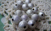 Accessories - 20 Pcs Silver Plated Sand Star Dust Beads Texured Beads 10mm A3861