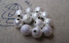 Accessories - 20 Pcs Silver Plated Sand Star Dust Beads Texured Beads 8mm A3864