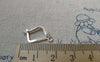 Accessories - 20 Pcs Silver Tone Brass Flat Diamond Earwire 12x20mm A6460