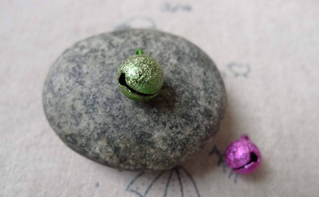 Accessories - 20 Pcs Star Dust Bells Jingle Bells Charms Mixed Color 8mm A6840