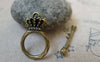 Accessories - 20 Sets Of Antique Bronze Filigree Crown Toggle Clasps A5914