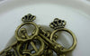 Accessories - 20 Sets Of Antique Bronze Filigree Crown Toggle Clasps A5914