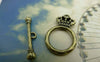 Accessories - 20 Sets Of Antique Bronze Filigree Crown Toggle Clasps A5914