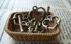Accessories - 20 Sets Of Antique Bronze Heart Toggle Clasps A225