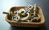 Accessories - 20 Sets Of Antique Gold Heart Toggle Clasps 13x20mm A1254