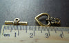 Accessories - 20 Sets Of Antique Gold Heart Toggle Clasps 13x20mm A1254