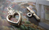 Accessories - 20 Sets Silver Tone Flower Heart Toggle Clasps A6264