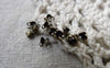 Accessories - 200 Pcs Antique Bronze Iron Clamshell Bead Tips Fold Over Clasps 4mm For Bead Chain Sized 1.2mm-1.5mm  A6719