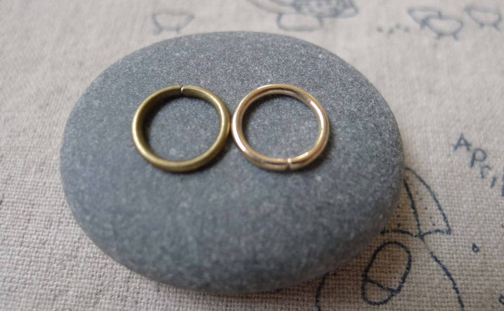 Accessories - 200 Pcs Antique Bronze KC Gold Metal Iron Jump Rings Size 10mm 16gauge