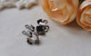 Accessories - 200 Pcs Gunmetal Black Fold Over Crimp Head Clasps 3x6mm A2135