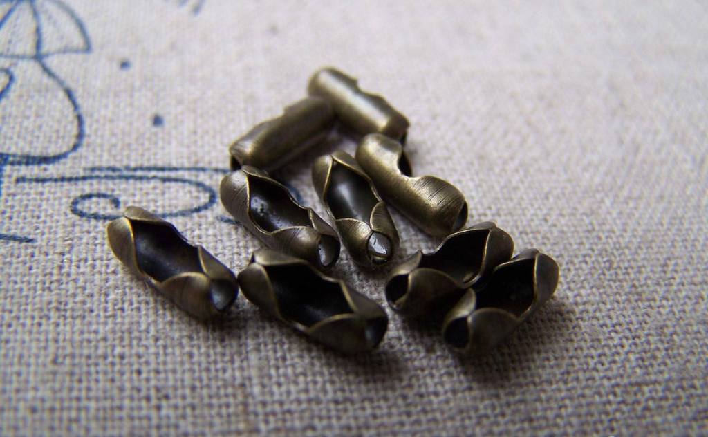 Accessories - 200 Pcs Of Antique Bronze Bead Chain Connector Clasps For Bead Chain Sized 2mm-2.4mm A868