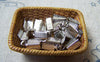Accessories - 200 Pcs Of Platinum White Gold Tone Brass Fold Over Crimp Head Clasps 4x7mm A5741