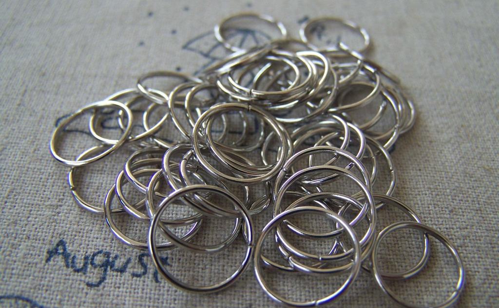 Accessories - 200 Pcs Of Silvery Gray Nickel Tone Jump Rings 12mm 18gauge A2455