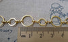 Accessories - 3.3 Ft (1m) Of Anti Tarnish 16K Gold Tone Brass Round Link Loops Chain A6720