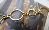 Accessories - 3.3 Ft (1m) Of Anti Tarnish 16K Gold Tone Brass Round Link Loops Chain A6720