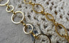 Accessories - 3.3 Ft (1m) Of Anti Tarnish 16K Gold Tone Brass Round Link Loops Chain A6720