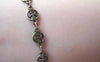 Accessories - 3.3 Ft (1m) Of Antique Bronze Brass Round Filigree Flower Fan Link Chain A2022