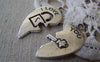 Accessories - 3 Sets (6 Pcs) Of Antique Silver Lock Heart Charms Pendants 15x30mm A578