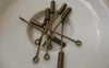Accessories - 30 Pcs Antique Bronze Brass Eyepin Pin Clutch Brooch 40mm A7408