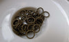 Accessories - 30 Pcs Antique Bronze Brass Twisted Coiled Loop Rings 1.2x8mm A6060