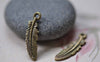 Accessories - 30 Pcs Antique Bronze Feather Wing Charms 6x22mm A7419