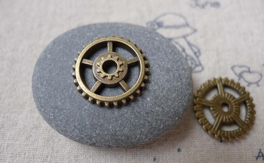 Accessories - 30 Pcs Antique Bronze Mechanical Watch Movement Gear Charm 18mm A7091