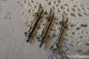 Accessories - 30 Pcs Antique Bronze Snap Hair Clip Barette Blanks With 35mm Flat Back A7485