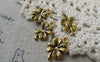 Accessories - 30 Pcs Antique Gold Four-Leaf Clover Lucky Flower Charms 10x19mm A6476