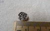 Accessories - 30 Pcs Antique Silver Plum Flower Rondelle Beads 3x10mm Double Sided A7240