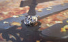 Accessories - 30 Pcs Antique Silver Rondelle Grin Skull Beads Double Sided 6x9mm A5430